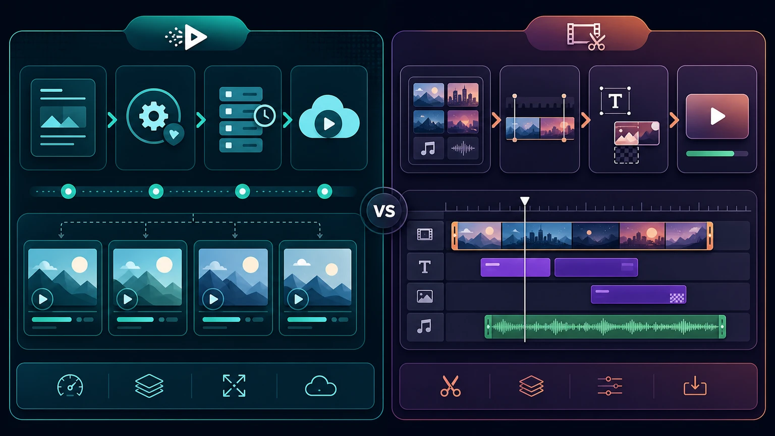 Rendering API vs editing API comparison chart