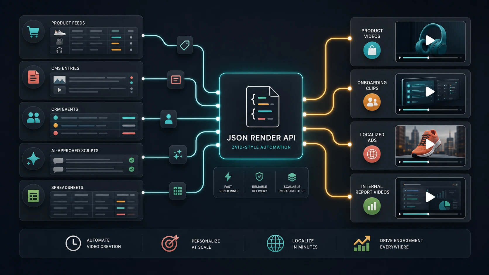 Zvid use cases for JSON video rendering automation