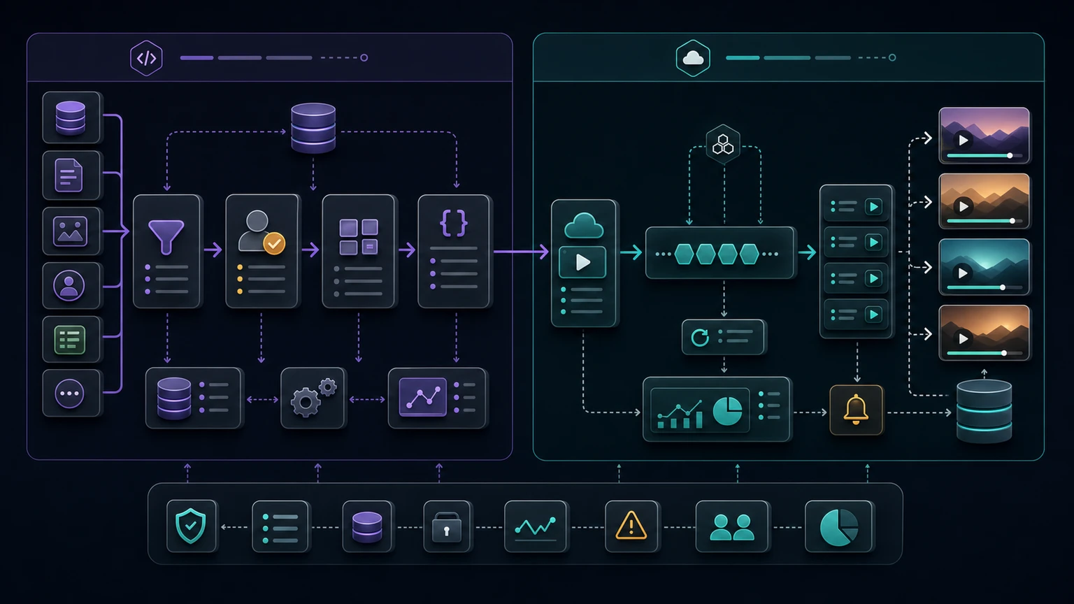 Architecture diagram for Remotion alternative and Zvid hosted rendering