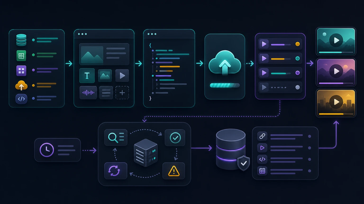 Zvid workflow for high-volume video rendering from structured data