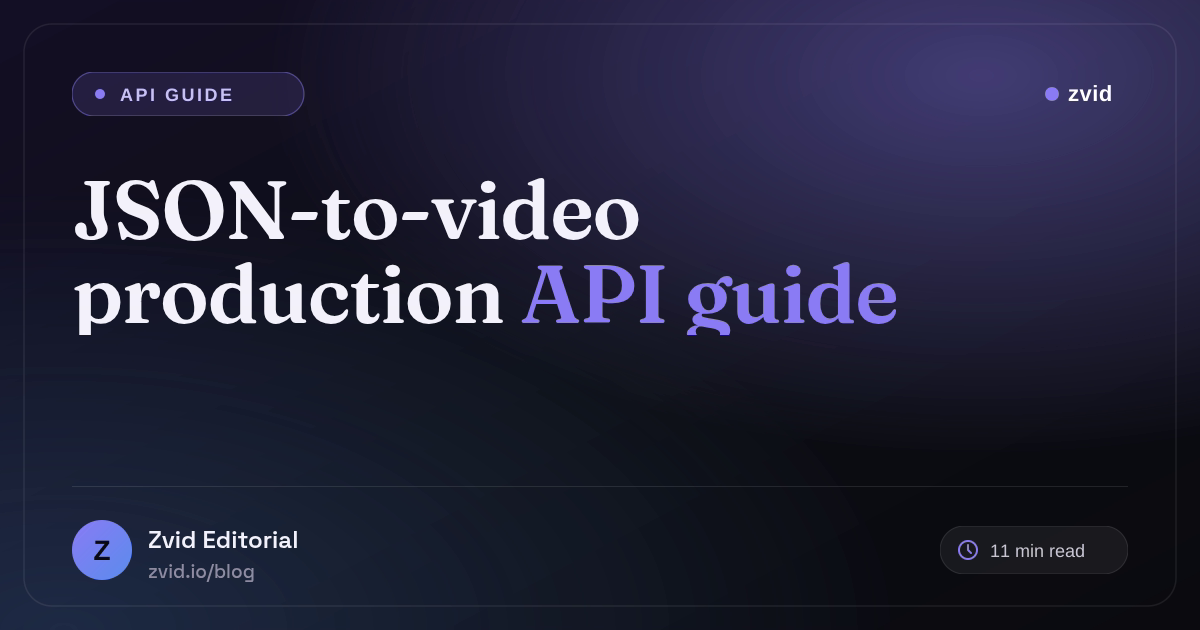 JSON to Video API: Complete Developer Guide
