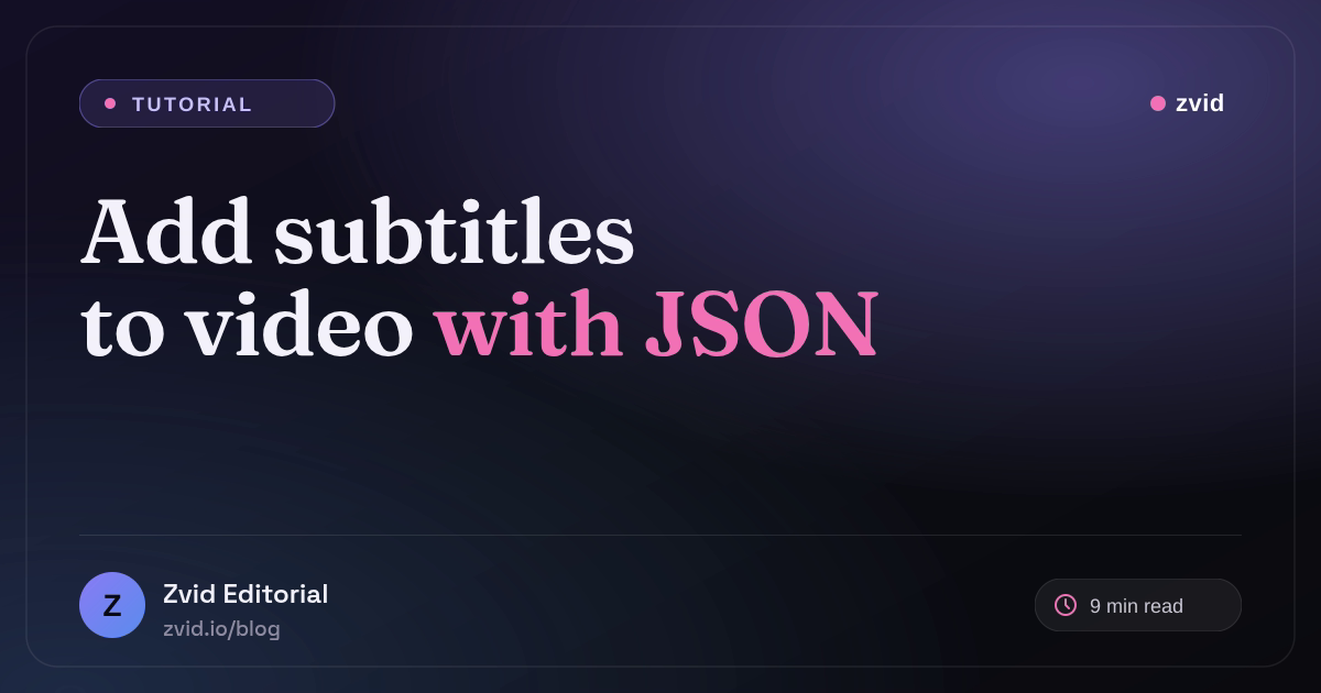 How to Add Subtitles to Video with JSON