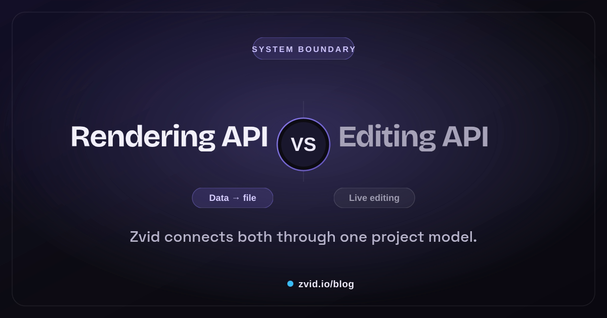 Zvid-rendered visual for video rendering api vs video editing api whats the difference