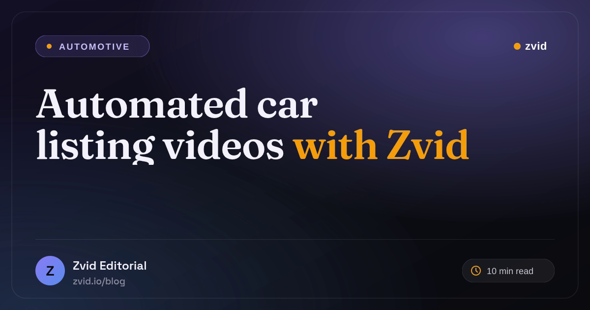 Automated Car Listing Videos for Dealerships