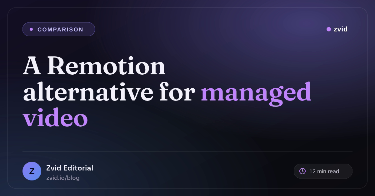 Remotion Alternative: Zvid for Managed Video Automation