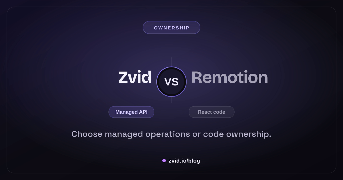 Zvid-rendered visual for remotion alternative for high volume video automation
