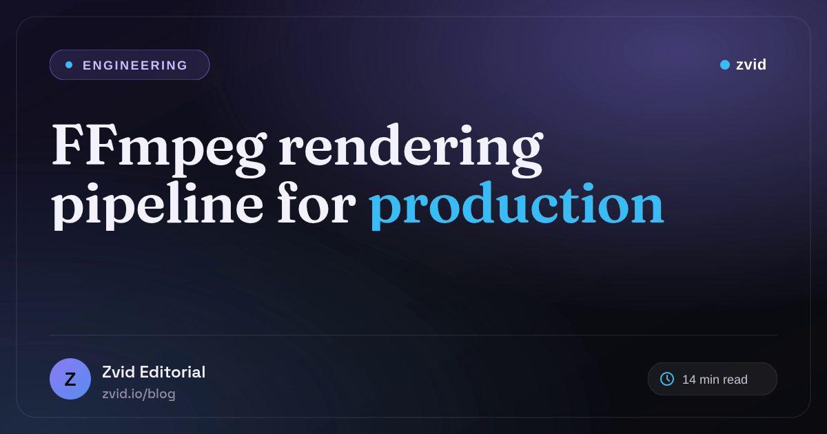 FFmpeg Rendering Pipeline: Queue, Encoder, Build vs Buy