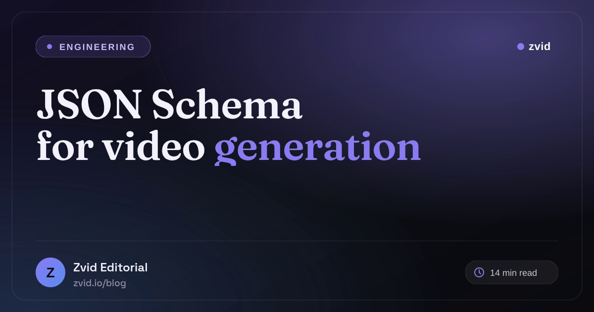 JSON Schema for Video Generation: Separate App Data from Render JSON