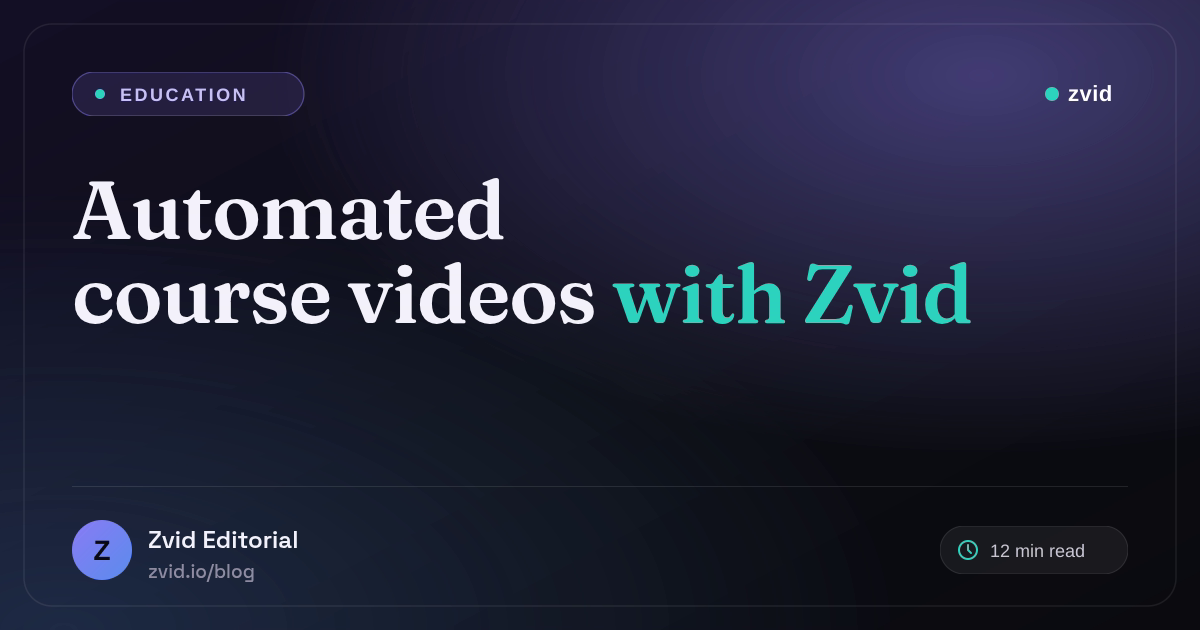 Automated Course Videos with AI and Zvid Templates