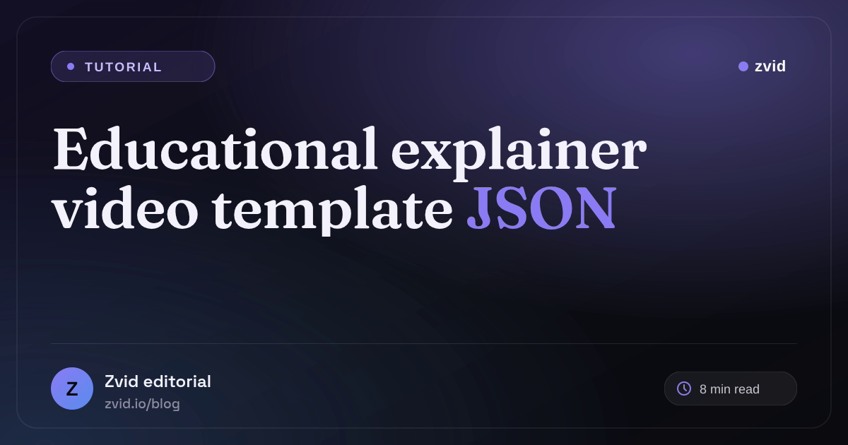 Educational Explainer Video Template JSON