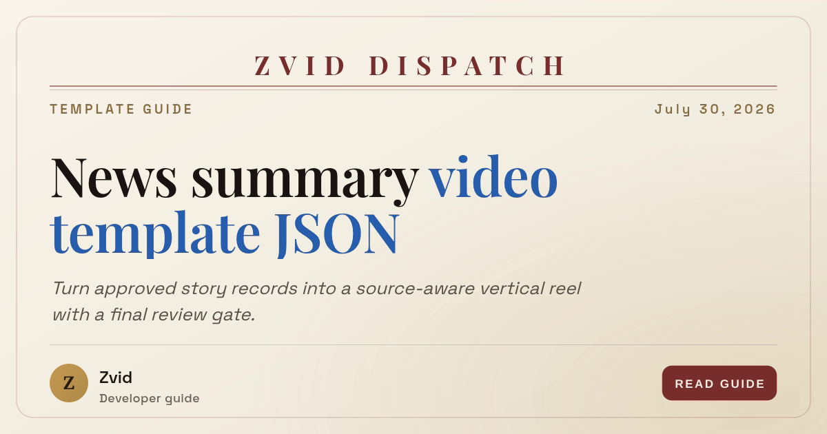 News Summary Video Template JSON